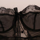 Elegant Black Silk Lace Lingerie Chemise