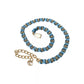 Blue Braided Gold Brass Chain Waist Belt