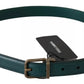 Green Gold Buckle Waist Leather Belt