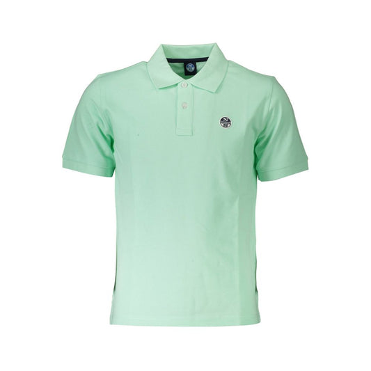 Green Cotton Men Polo Shirt