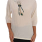Enchanted Crystal Embroidered Silk T-Shirt