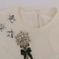 Enchanted Crystal Embroidered Silk T-Shirt