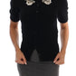 Black Cashmere Crystal Embellished Cardigan