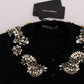Black Cashmere Crystal Embellished Cardigan