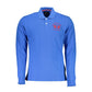 Blue Cotton Men Polo Shirt