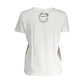 Chic White Printed Cotton Tee with Logo