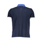 Blue Cotton Men Polo Shirt