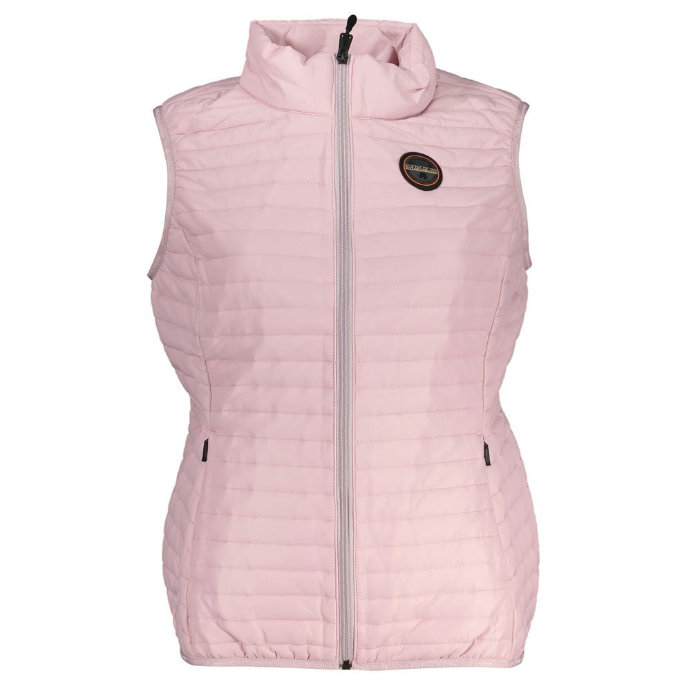 Sleeveless Pink Contrast Detail Jacket