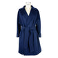 Elegant Wool Vergine Blue Women's Coat