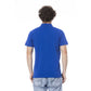 Blue Cotton Men Polo Shirt