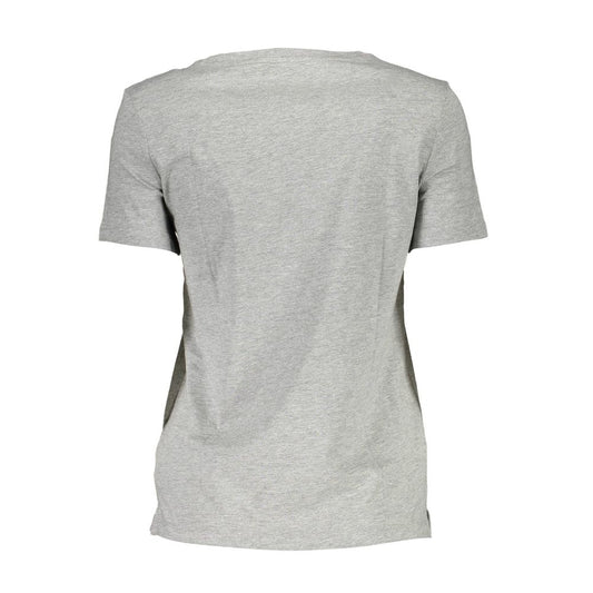 Chic Gray Printed Logo Tee