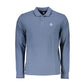 Blue Cotton Men Polo Shirt