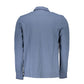 Blue Cotton Men Polo Shirt