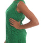 Elegant Green Floral Lace Sleeveless Blouse