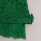 Elegant Green Floral Lace Sleeveless Blouse