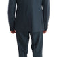 Elegant Blue Wool Silk Men's Suit