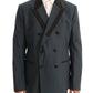 Elegant Blue Wool Silk Men's Suit