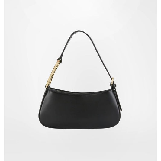Black Polyester Women Shoulder Bag