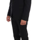 Elegant Black Wool 3-Piece Slim Fit Suit