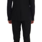 Elegant Black Wool 3-Piece Slim Fit Suit