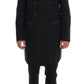 Elegant Black Double Breasted Wool Suit