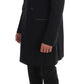 Elegant Black Double Breasted Wool Suit