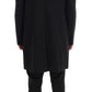 Elegant Black Double Breasted Wool Suit