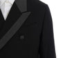 Elegant Black Double Breasted Wool Suit