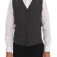 Elegant Black Double Breasted Wool Suit