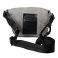 Silver Black Nylon Leather Logo Waist Fanny Pack Bag