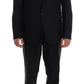 Elegant Black Slim Fit Three Piece Suit