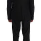 Elegant Black Slim Fit Three Piece Suit