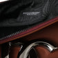 Brown Calfskin Leather DG Logo Pouch Wrist Strap Bag
