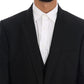 Elegant Black Slim Fit Three Piece Suit