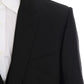 Elegant Black Slim Fit Three Piece Suit