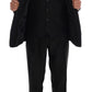 Elegant Black Slim Fit Three Piece Suit