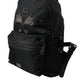Black Nylon Crown Embellished Backpack Bag