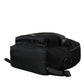 Black Nylon Crown Embellished Backpack Bag