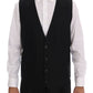Elegant Black Slim Fit Three Piece Suit