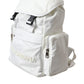 White Nylon Rubber Logo Backpack Rucksack Bag