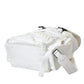 White Nylon Rubber Logo Backpack Rucksack Bag