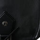 Black Washed Calfskin Biker Style Shopper Bag