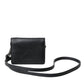 Black Leather Bifold Sling Women Card Holder Purse Wallet