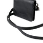 Black Leather Bifold Sling Women Card Holder Purse Wallet