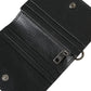 Black Leather Bifold Sling Women Card Holder Purse Wallet