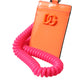 Orange Pink Leather DG Logo Neck Strap Card Holder Wallet