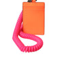Orange Pink Leather DG Logo Neck Strap Card Holder Wallet