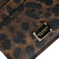 Brown Leather Leopard Logo Plaque Women Cardholder Wallet