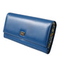 Blue Dauphine Leather Logo Plaque Continental Wallet