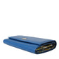 Blue Dauphine Leather Logo Plaque Continental Wallet